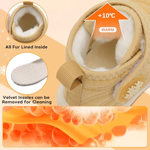 BARERUN Barefoot Baby Boys Girls Boots Warm Winter House Shoes for Toddler Girls Boys Waterproof Fleece Kids Snow Boots Fa...
