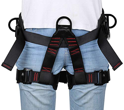 HandAcc Climbing belts, Thicken Professional Half Body Safety Belt Climbing Gear for Tree Climbing, Fire Rescue, Rappellin...