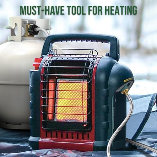 8ft Propane Hose Connects 1LB Portable Grill/Heater to 20lb Propane Tank, for Buddy Heater, Q Series Travel Grill/17&22” G...