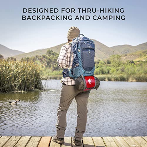 Hyke & Byke Shavano 32 F Hiking & Backpacking Sleeping Bag - 3 Season, 650FP Duck Down Sleeping Bag - Ultralight - Black -...