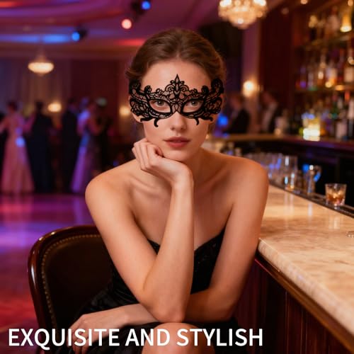 CNYMANY Women's Sexy Flexible Lace Masks Eye-mask for Ball Party Venetian Masquerade Costume