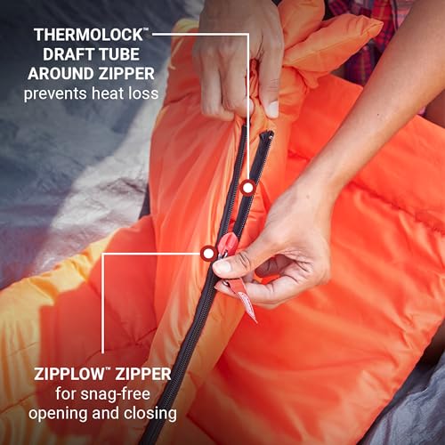 Coleman Kompact 20°F/30°F/40°F Sleeping Bag, Cool-Weather Adult Sleeping Bag with Heat Retention, Stuff Sack, & Snag-Free ...