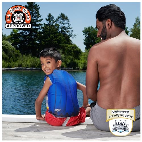 SwimWays DC Swim Trainer Life Jacket, US Coast Guard Approved Life Vest Kids Swim Vest, Pool Floats & Life Jackets for Kid...