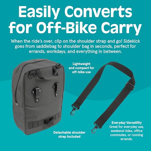 Retrospec Sidekick Single & Dual Pannier Bike Bag - Waterproof Commuter Pannier with Laptop Sleeve, Reflective Rain Cover & Carry Strap - Eco-Friendly 600D rPET - 17" Large Capacity
