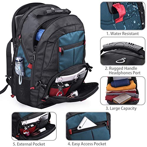 NUBILY Laptop Backpack 17 Inch Waterproof Extra Large TSA Travel Backpack Anti Theft College Business Mens Backpacks with ...