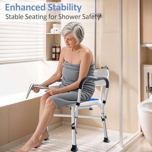 KingPavonini Shower Chair for Inside Shower, 550LBs Heavy Duty Bath Chair with Arms, Medical Shower Seat, Bath Stool Safet...