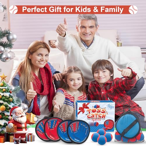 Toss and Catch Ball Game, Kids Toddler Baseball Glove & Catch Ball Toys, Kids Outdoor Games for Family, Toys for Beach Yar...