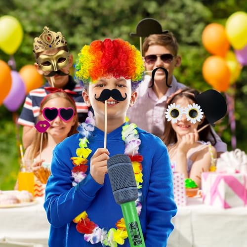 69PCS Colorful Photo Booth Props Set Novelty Funny Hats Wigs Glasses Props Sign Perfect for Graduation Birthday Bacheloret...