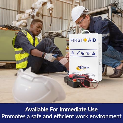 MFASCO 4 Shelf Commercial First Aid Kit, Type I & II, 2021 OSHA Approved,ANSI Z308.1-2021 Compliant, 528 pcs Latex-Free, W...