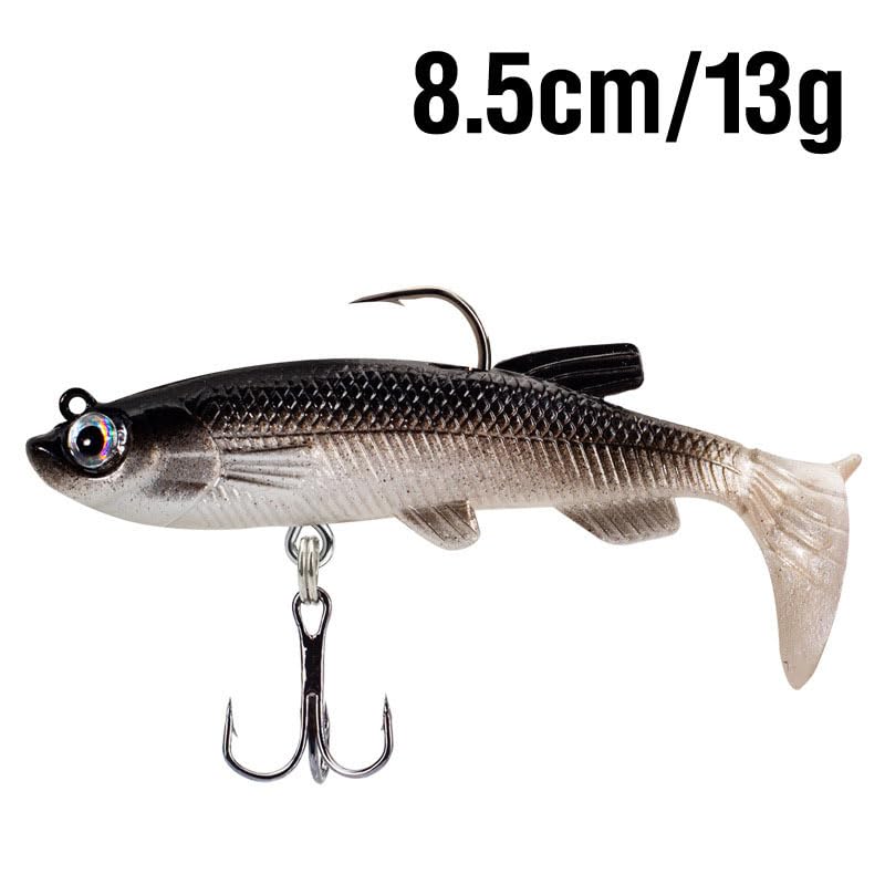 5-Pack 8cm Soft Fish Baits with Cool Hooks – Ultra-Realistic Artificial Lures for Successful Fishing Adventures