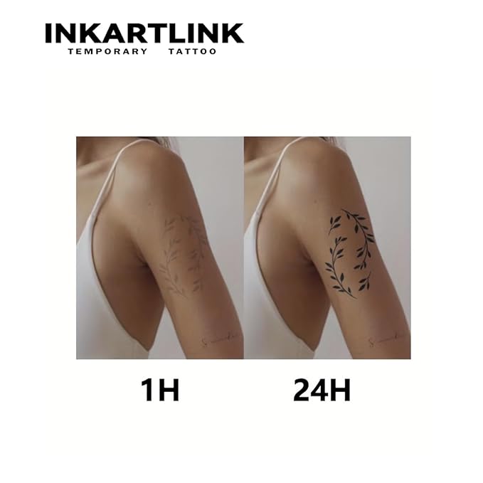 INKARTLINK Semi Permanent Tattoo, beautiful and realistic design, fun tattoo experience, cruelty-free, non-reflective, waterproof (Greek geometric creative tattoo 4）