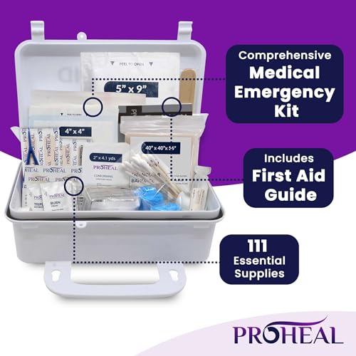 OSHA Compliant First Aid Kit - 10 Person, Type III, ANSI Class A Emergency Kit for Truck, Car, Construction Site - 111 Ess...
