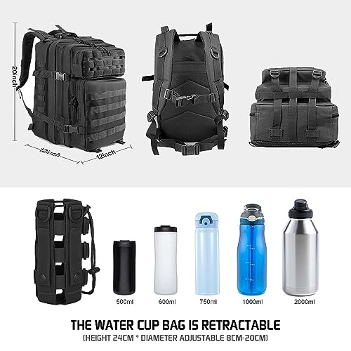CtopxCone 45L Military Tactical Backpacks For Men Camping Hiking Trekking Daypack With Removable Water Bottle Pouch Bug Ou...