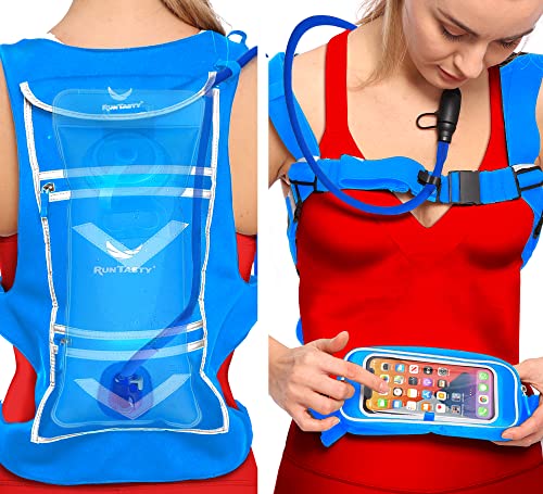 New Running Hydration Backpack Vest - w/50 oz Water Bladder Reservoir & Touchscreen Ready Phone Pocket - 360° Reflective &...