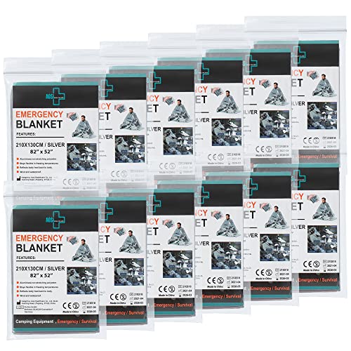 General Medi Emergency Blanket (12-Pack),Emergency Silver Foil Blanket– Perfect for Outdoors, Hiking, Survival, Marathons ...
