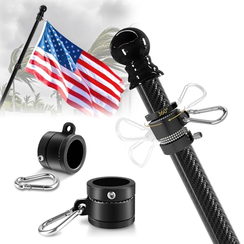 Sinyoeer 5 FT Carbon Fiber Flag Pole for Outside House, Heavy Duty Flag Pole for House, Porch, Wall, 1 Inch Flag Poles for...