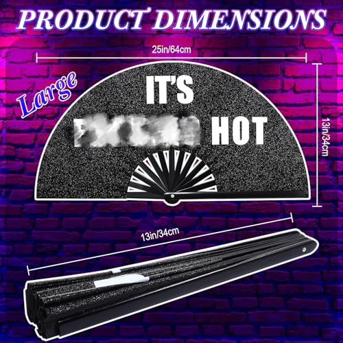 Vercraft 13'' Large Folding Fans for Line Dancing Glitter Large Rave Hand Fan Boots on the Ground Clack Rave Fan for Women...