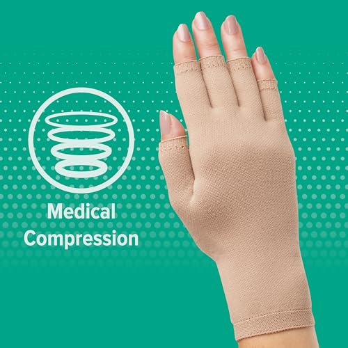 Juzo 2301 Seamless Compression Glove with Open Finger Slots, Black, Small