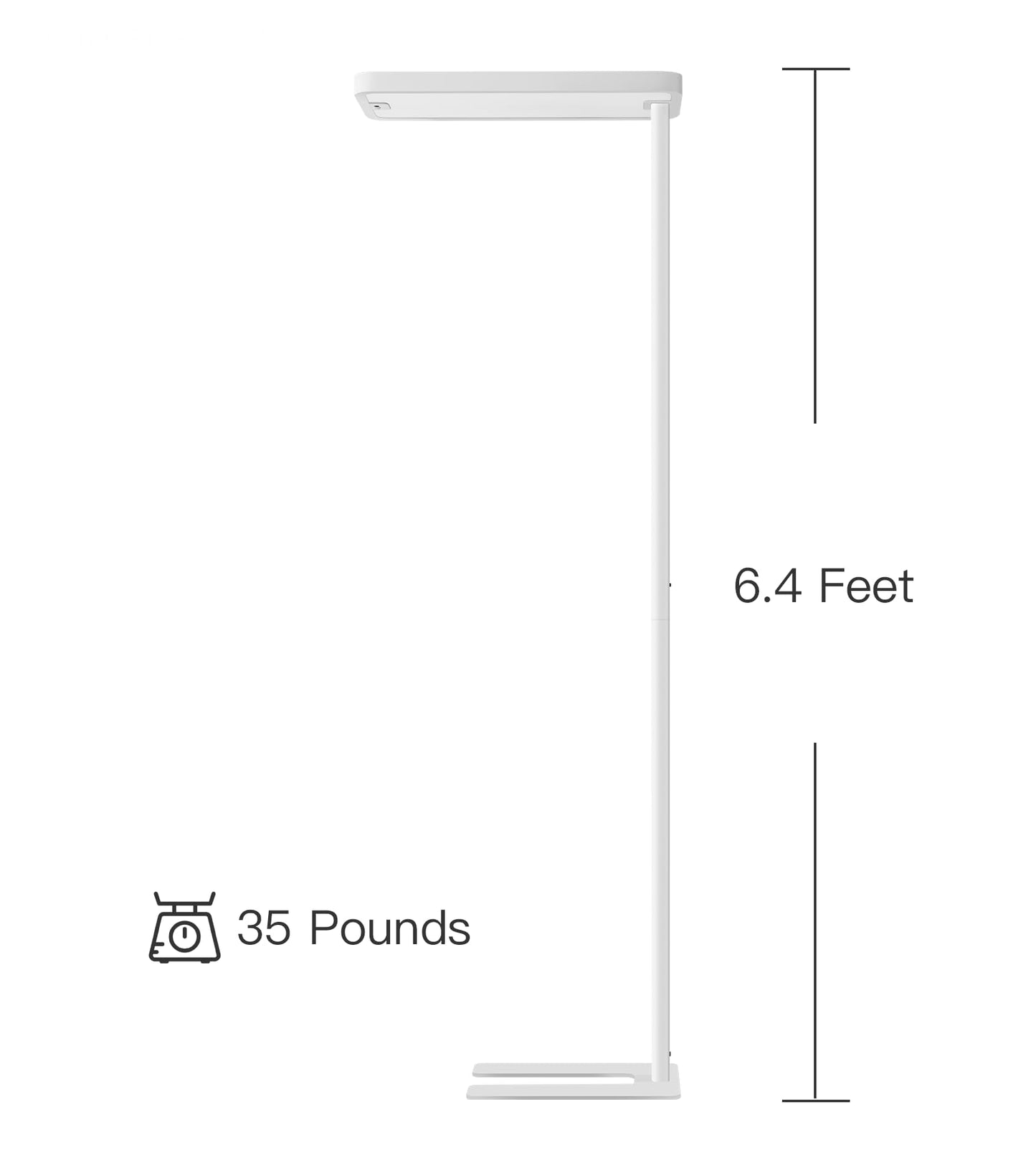 PalFish Pure Light Floor Lamp - Motion Sensor, 100W Full-Spectrum Standing Lamp for Bedroom, Living Room & Office - 60000+h Lifetime, 9500LM, 4000K, White Floor Lamp