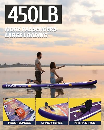 ESUP 11'6"x35" Extra Wide Inflatable Paddle Board, Big Size Stand up Paddleboards for 450lb/3 People/Family/Beginner/Yoga,...