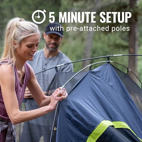 Coleman 4/6/8/10 Person Skydome Dark Room Tent with Rainfly, 5 Minute Setup, Blocks 90% of Sunlight, 20% More Headroom Tha...