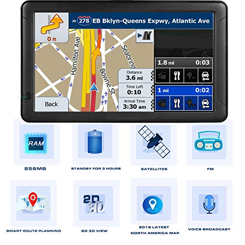 GPS Navigation for Car （9 Inch） Slimline Touch Screen Real Voice Direction ，USA Edition 2025 (Free Lifetime Updates) Turn-...