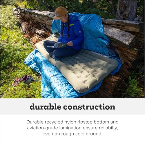 Big Agnes Campmeister Deluxe - Insulated Sleeping Pad, Ultralight Inflatable Mat For Camping, All Season Compact Backpacki...