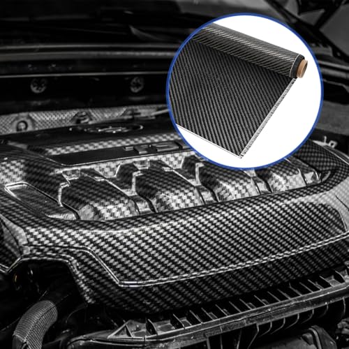 Carbon Fiber Fabric Roll, 6.5ft x12 Inches 2x2 Twill Weave 3k/220g, Black Pure Fabric Carbon Fiber Sheet Structural Reinfo...