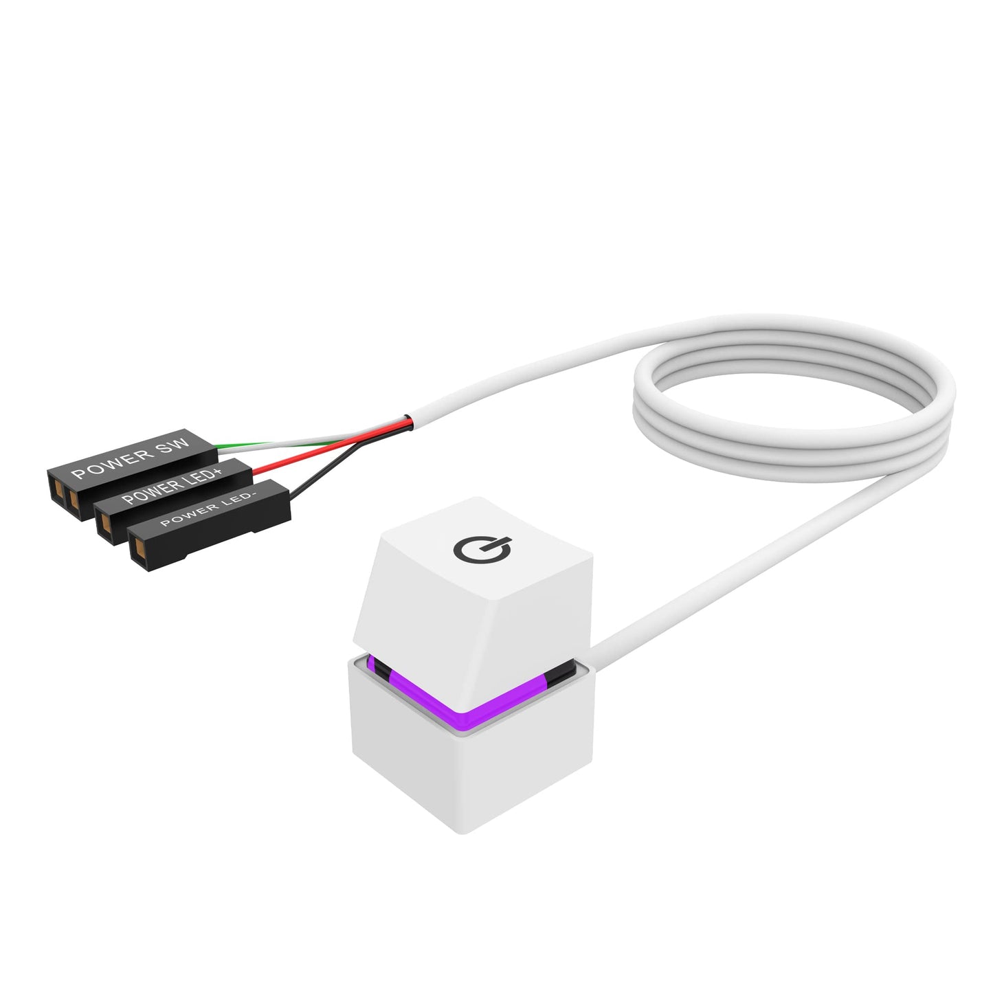 Azmxdvp Desktop Computer Power Switch - External Remote Start Pc Motherboard Power On/Off Switch Button Extension Cable 2M Lengt