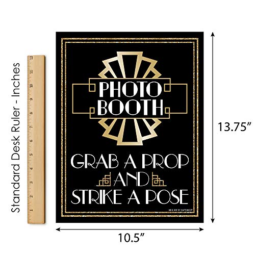Big Dot of Happiness Roaring 20’s Photo Booth Sign - 1920s Art Deco Jazz Party Decorations - Printed on Sturdy Plastic Mat...
