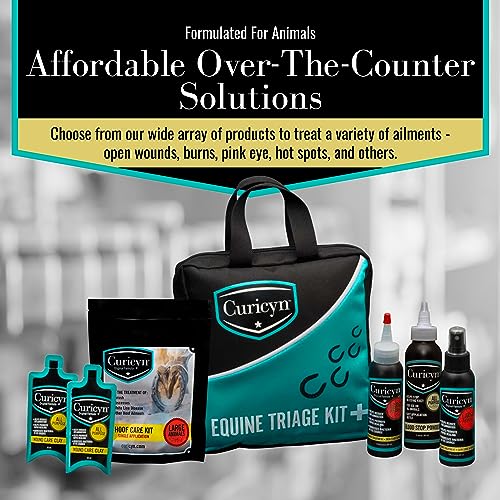 Curicyn Equine Triage Kit - 36 Piece Equine First Aid Kit for Horses - Contains Equine Emergency Essentials Including Hoof...