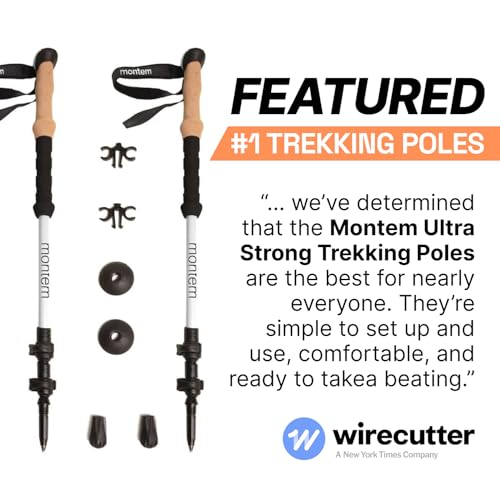 Montem Ultra Strong Trekking, Walking, and Hiking Poles - One Pair (2 Poles) - Collapsible, Lightweight, Quick Locking, We...