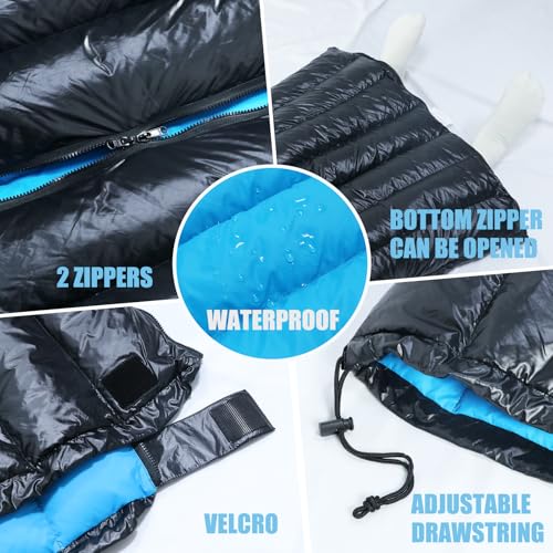 Tuphen Double Sleeping Bag, Sleeping Bag with 2 Pillows, Queen Size XL Bag for 2 People, Cold Warm Weather- 3 Seasons, Wat...