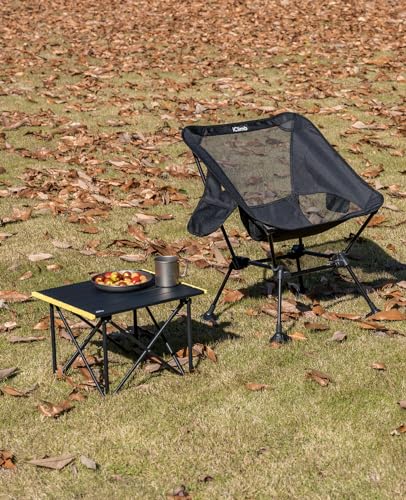 iClimb 1 Folding Table and 1 Anti-Sinking Chair Bundle, Ultralight Compact for Adults Outdoor Beach Backpacking Hiking Cam...