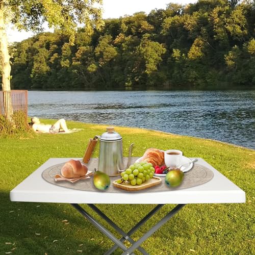 HiEthan 20"x30" Personal Mini Folding Table, Multifunctional Small Portable Foldable Table,Compact and Height Adjustable,W...