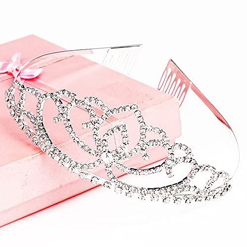 FASOTY Silver Tiara Crystal Crown with Combs Elegant Princess Tiaras and Crowns for Women Girls Rhinestone Headband for Br...