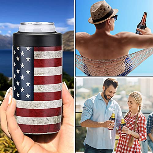 Maxso Slim Can Cooler, 4-in-1 Double Walled Stainless Steel Insulated Beer Can Holder, Works With All 12 Oz Cans,Bottles &...