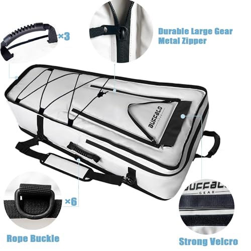Buffalo Gear Kayak Fishing Cooler,36in Portable Kayak Cooler for Caught Fish,Leak Proof Kayak Fishing Kill Bags with Shoul...