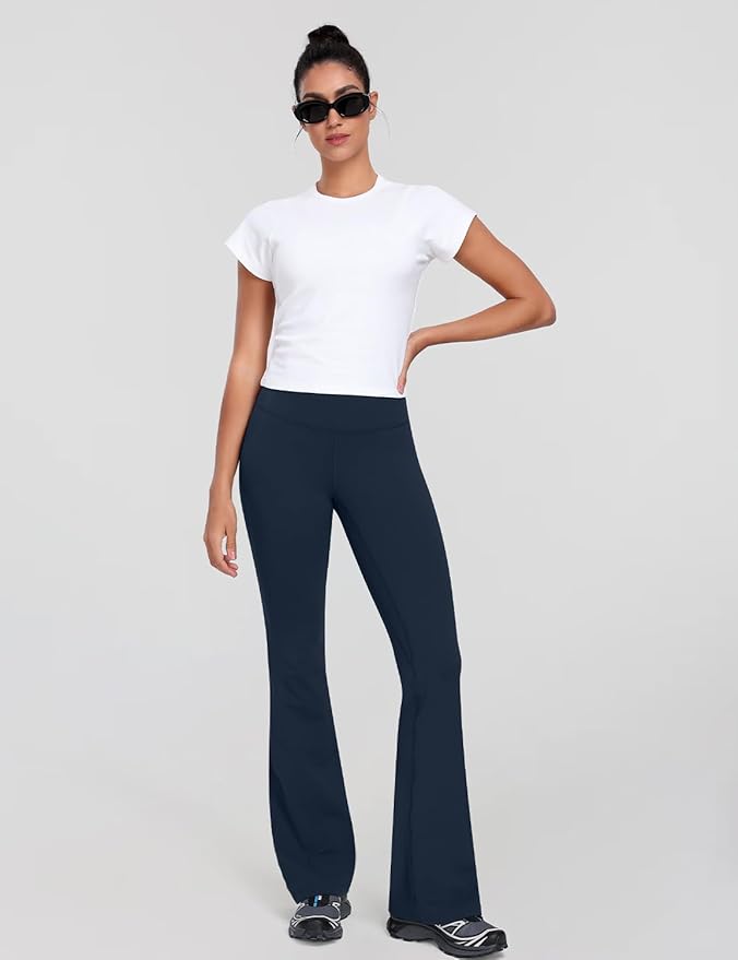 HeyNuts Harmony Flare Leggings 29"/30.5"/32.5"/34.5", High Waisted Tummy Control Wide Leg Bootcut Yoga Pants Lounge Soft