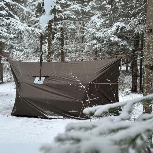 Onewind Penumbra Hot Tent, 14ft Camping Hammock Tarp for 4-Season, Waterpoof and Flame Retardant Hammock Rain Fly with Sto...