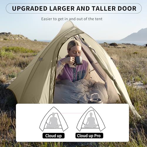 Naturehike Cloud-Up 1 Person Tent, Lightweight Backpacking Tents for One Man, Waterproof Ultralight One Person Tent for Ca...