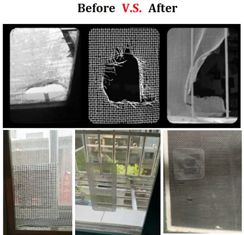 Grey Window Screen Repair Kit 16.5FT 3-Layer Strong Adhesive & Waterproof Tape Fiberglass Covering mesh, Repair for Window Screen and Screen Door tears Holes