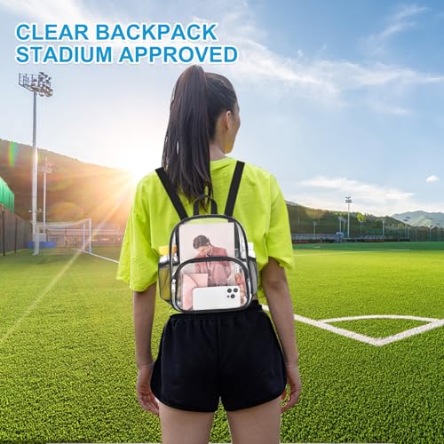 Busiuw Clear Backpack for Stadium Events Clear Backpack 12x12x6 with Front Pocket for Concert Sport Fashion Women Backpack...