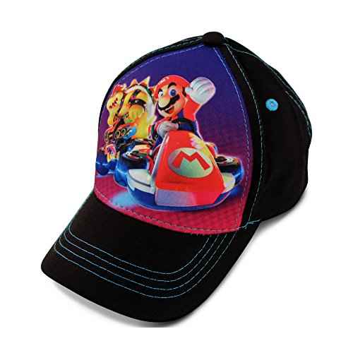 Nintendo Toddler Boys Mario Kart Character 3D Pop Baseball Cap, Black, Age 2-4