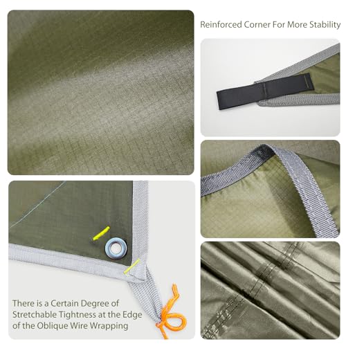 GEERTOP 17 × 10 ft Large Camping Tent Tarp Outdoor Waterproof Flame Retardant Hammock Rain Fly Backpacking Tent Tarp Shelt...