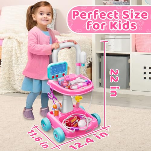 Aowjoy Toy Doctor Kit for Kids, 27Pcs Pretend Medical Station Set with Costume, Medical Role Play Set Toys for Boys Girls,...