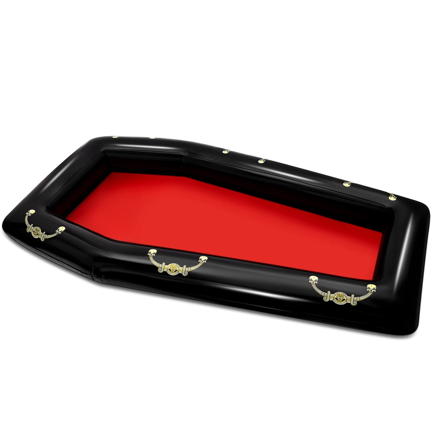 Aoriher 52 Inch Halloween Inflatable Coffin Cooler Fake Coffin Floatie Drink Ice Chest Buffet Bucket Beverage Cooler for Pool Picnic Halloween Party Decoration