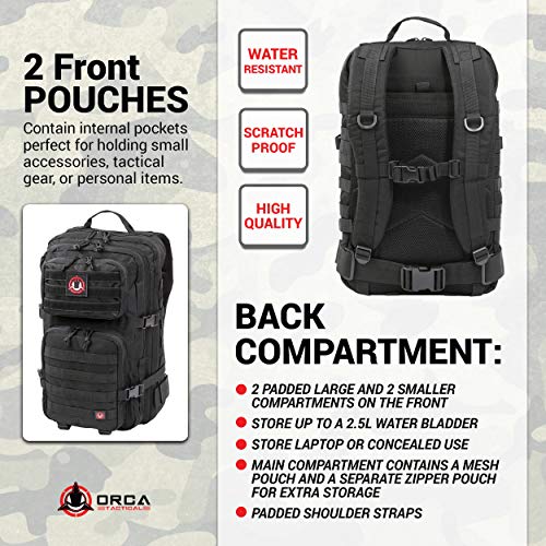 Orca Tactical Backpack 40L Large Military 1 to 3 Day Molle Assault Pack Rucksack Army Bag