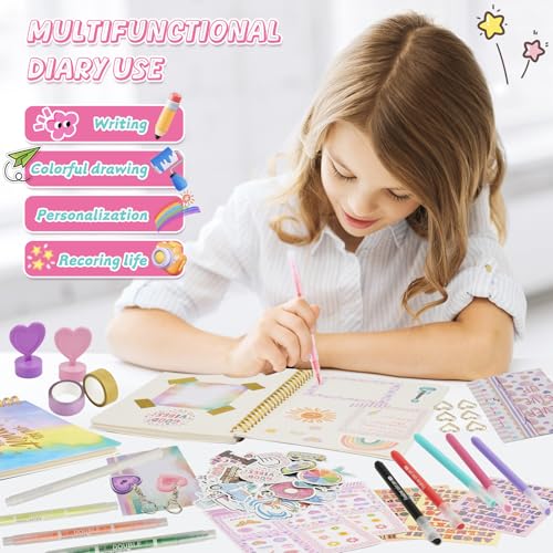 OIHEW DIY Journal Kit for Teen Girls, Stationary & Diary Set with Stickers,Make Your Own Art Crafts Journaling Kit for Twe...