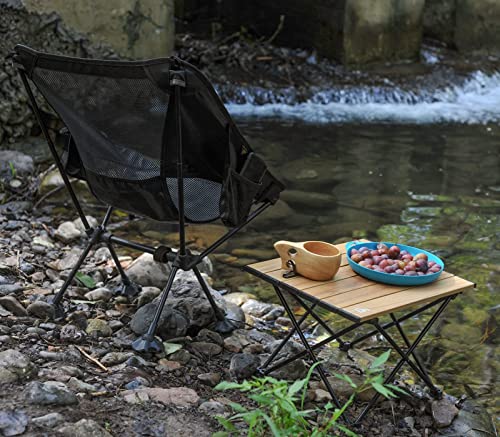 iClimb 1 Folding Table and 1 Low Folding Chair Bundle, Ultralight Compact for One Person Outdoor Backpacking Camping Hikin...